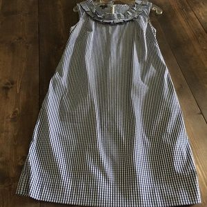 Talbots Gingham Pleat-neck Sheath Dress